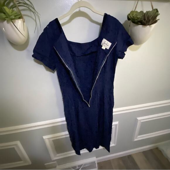 JACK SQUIRE Blue Cotton & Lace Rockabilly wiggle Dress Size wiggle 6 - Picture 10 of 10